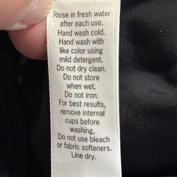 Athleta Blousy Tankini Swim Top Built In Underwire Bra Black Women's 34 D/DD - Picture 4 of 16